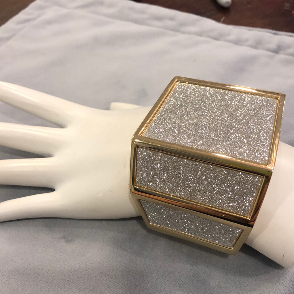 Stunning Silver ShimmerGold Geometric Cuff Bracelet-Boutique 30$